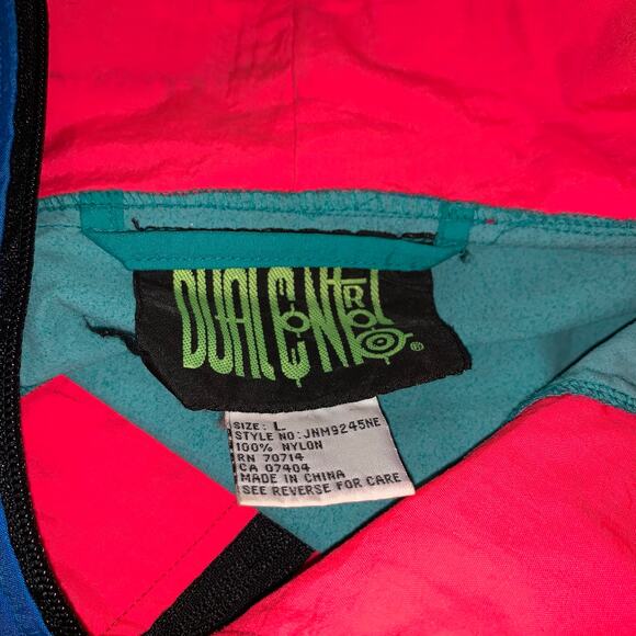 Vintage Dual Control Windbreaker 1/4 Zip Pullover Mens sz L - Picture 8 of 8